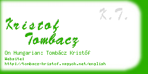 kristof tombacz business card